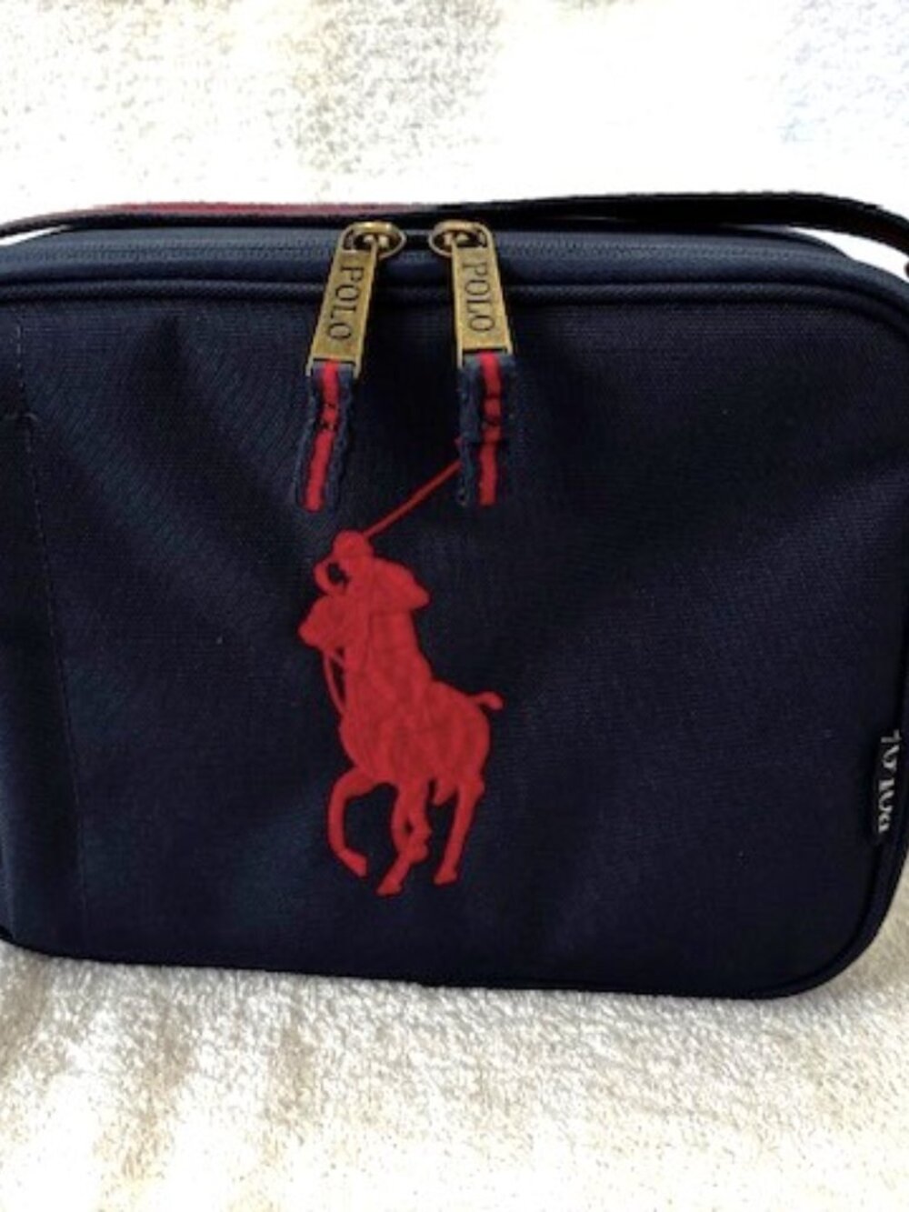 Polo Newport Navy insulated lunch carrier with dual logo zip closure NWT